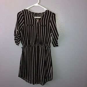 Black and white striped dress